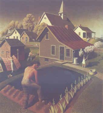 Grant Wood Spring in Town oil painting picture